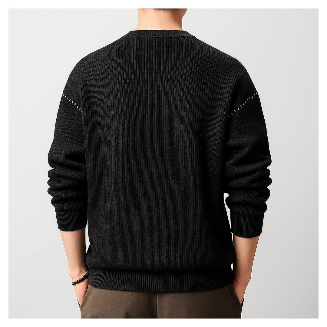 Refined UrbanEase Knit Crew Sweater – Effortless Warmth & Modern Simplicity
