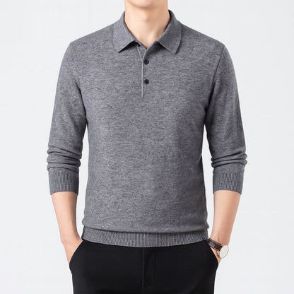 Oxford Knit Polo Shirt Sweater – Timeless Warmth and Refined Comfort