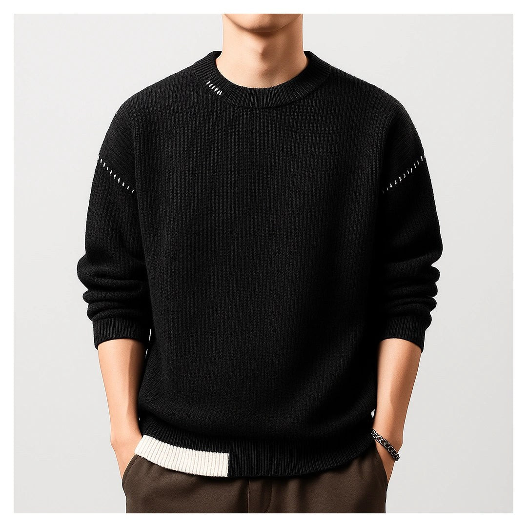 Refined UrbanEase Knit Crew Sweater – Effortless Warmth & Modern Simplicity