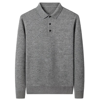 Oxford Knit Polo Shirt Sweater – Timeless Warmth and Refined Comfort