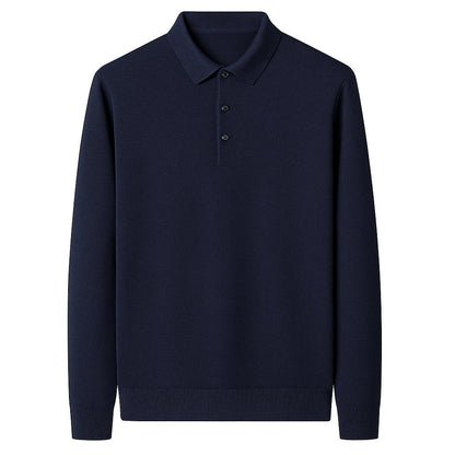 Oxford Knit Polo Shirt Sweater – Timeless Warmth and Refined Comfort