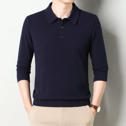Oxford Knit Polo Shirt Sweater – Timeless Warmth and Refined Comfort