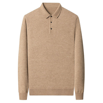 Oxford Knit Polo Shirt Sweater – Timeless Warmth and Refined Comfort