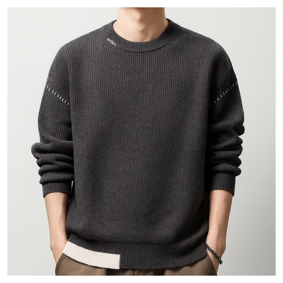 Refined UrbanEase Knit Crew Sweater – Effortless Warmth & Modern Simplicity