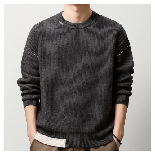 Refined UrbanEase Knit Crew Sweater – Effortless Warmth & Modern Simplicity