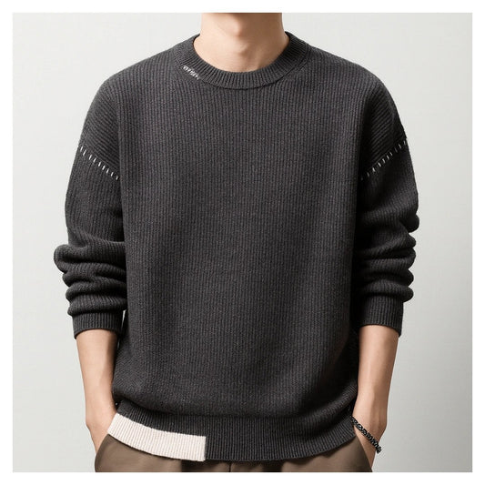 Refined UrbanEase Knit Crew Sweater – Effortless Warmth & Modern Simplicity