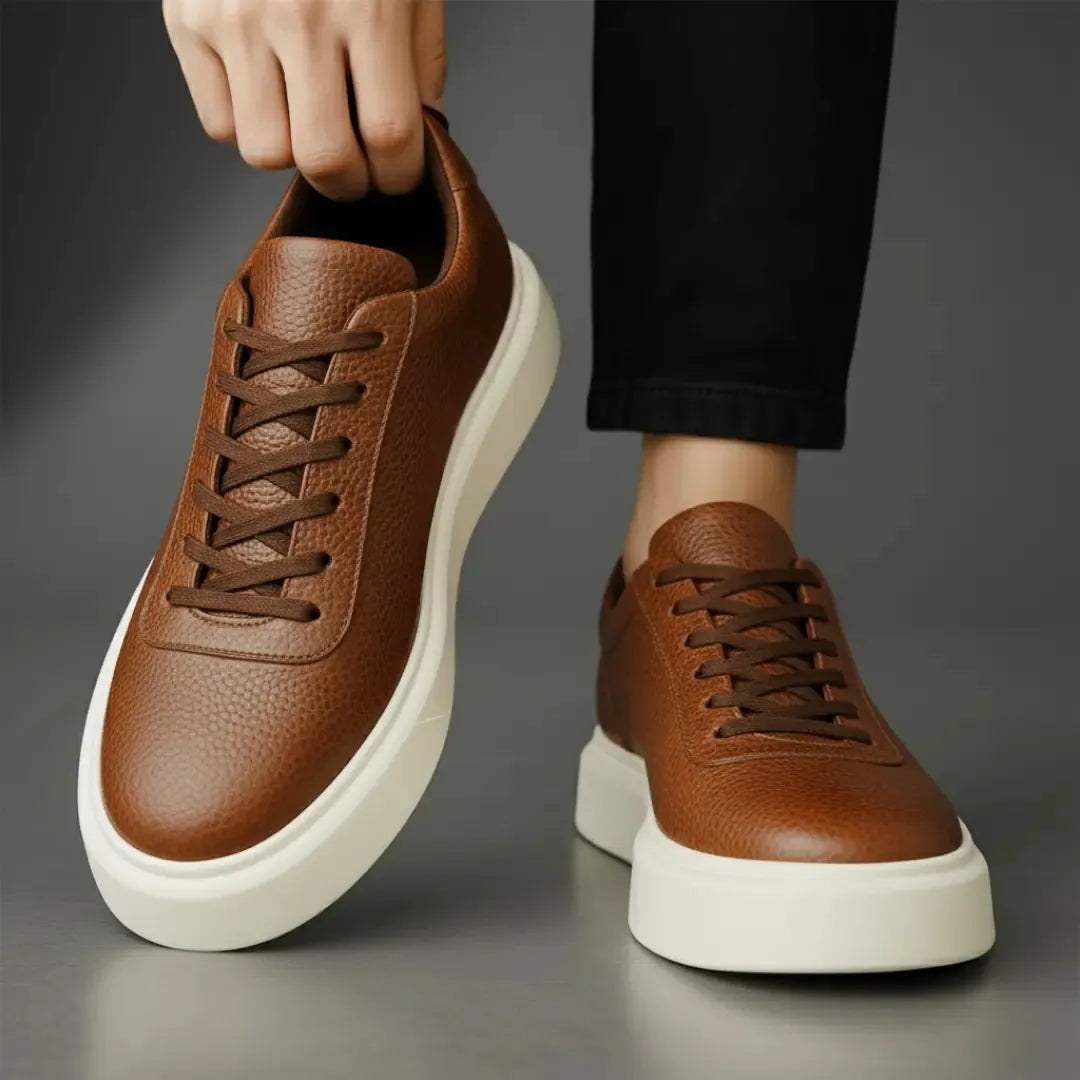 Sterling Classic Leather Trainers + Free Premium Insole
